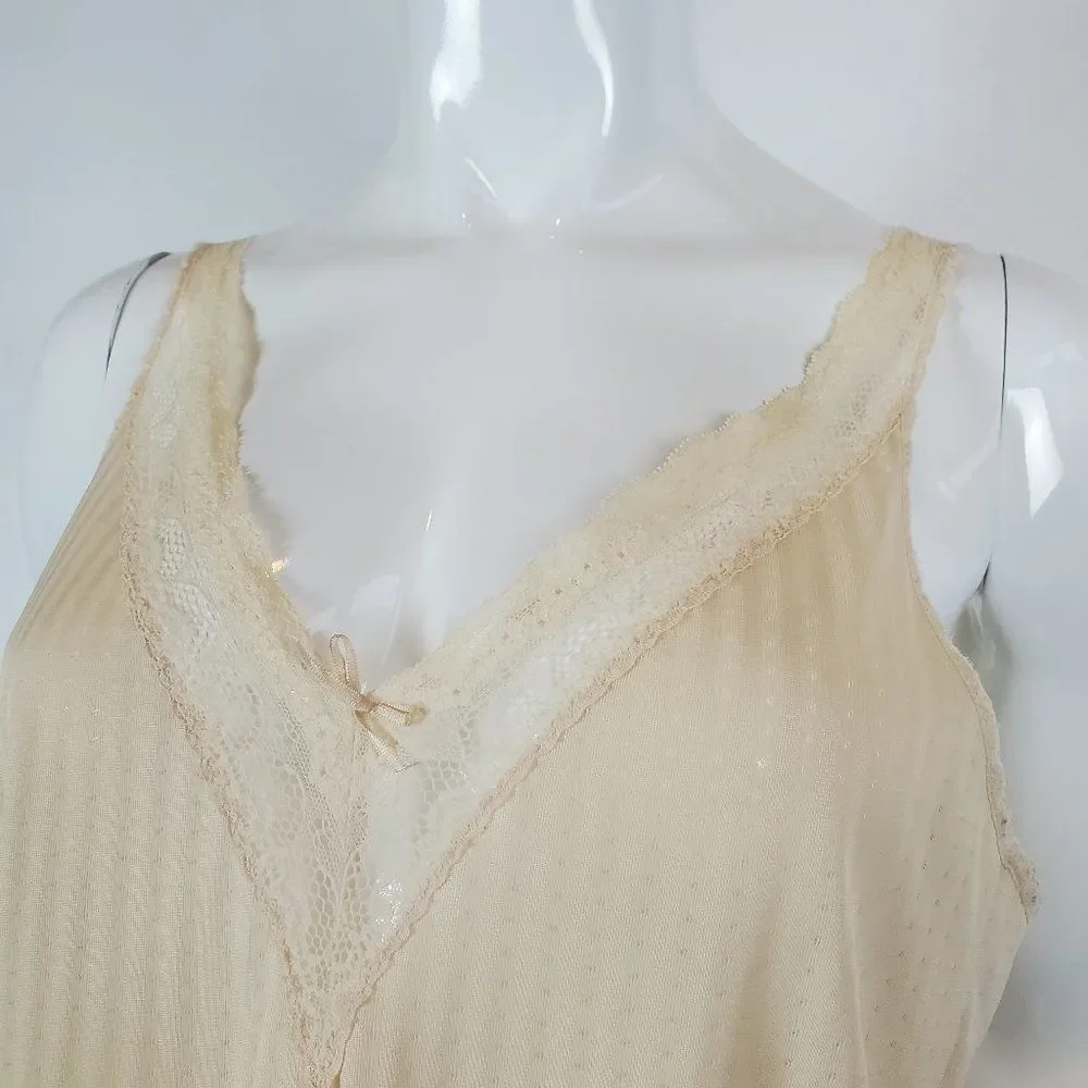 Vintage Beige Camisole Slip Tank - Picture 5 of 8